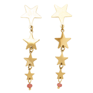 PENDIENTES ESTRELLAS EN LINEA COLECCIÓN KARI, DORADO Y PLATEADO.