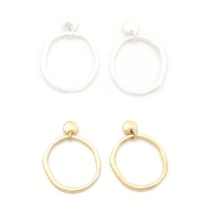 PENDIENTES ARO TOP REDONDO PLATEADO Y DORADO