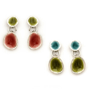 PENDIENTE MINI COLECCIÓN SILVER COLORES ESMALTADOS COLORES OTOÑO