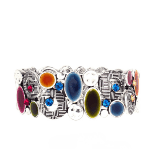 PULSERA ELÁSTICA COLECCIÓN SILVER CON INCRUSTACIONES DE CRISTAL
